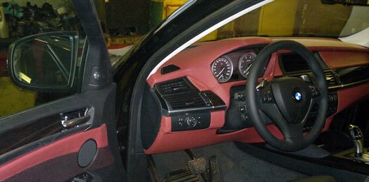 Перетяжка торпедо кожей - работа 21