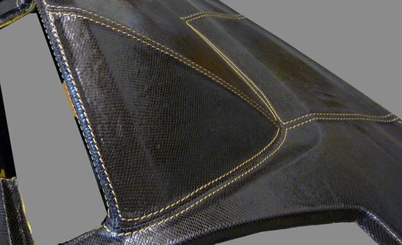 Перетяжка торпедо кожей - работа 10