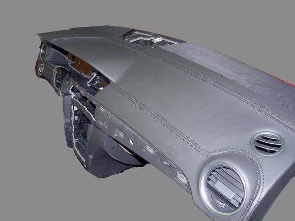 Перетяжка торпедо кожей - работа 51